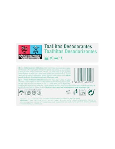 Lingettes déodorantes à l aloe vera Deliplus