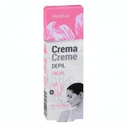 Crème dépilatoire visage Deliplus peaux sensibles avec gel post-épilation 10 ml boîte de 20 ml