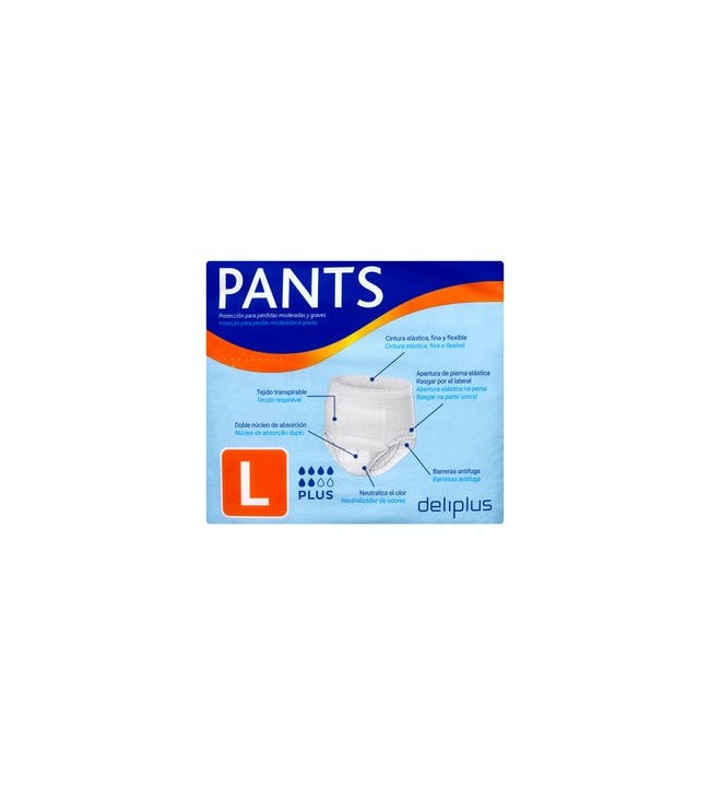 Culottes couches adultes taille L Deliplus Pants Plus Paquet 14 unités