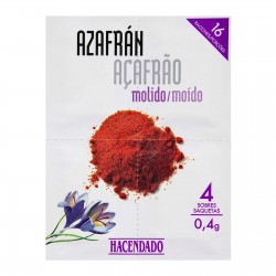 Safran moulu Hacendado Emballage 4 sachets (0,4 g)
