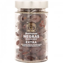 CLUB GOURMAND Bocal d'olives noires d'Aragon extra sèches 190 g poids égoutté