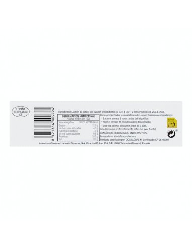 Jambon Serrano tranché Incarlopsa...