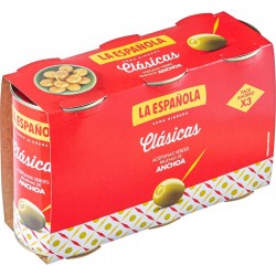 LA ESPAÑOLA Olives classiques farcies aux anchois paquet de 3 150 g net égoutté