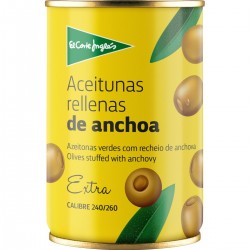 EL CORTE INGLES Olives farcies aux anchois boîte 130 g net égouttées