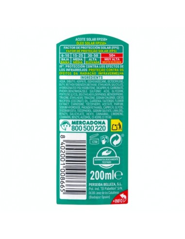 Huile de protection solaire SPF 50...