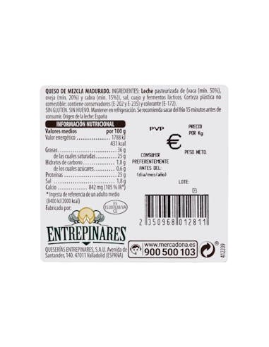 Fromage affiné mixte Hacendado 1,63 Kg