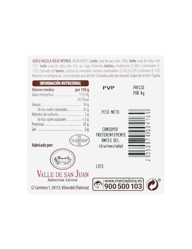 Hacendado, fromage de brebis affiné fort