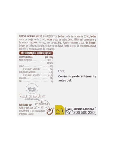 Fromage ibérique affiné Hacendado 0,34kg