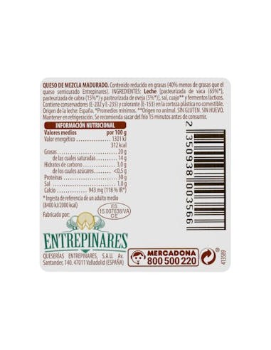 Hacendado, mélange de fromages légers...