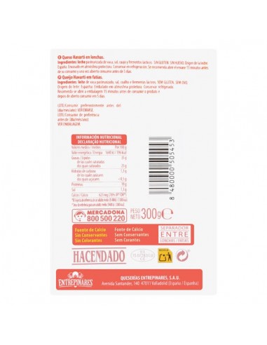 Tranches de fromage havarti Hacendado...