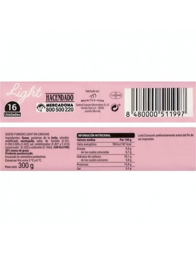 Tranches de fromage fondu léger...