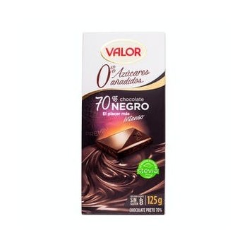 Chocolat noir Valor 70% chocolat noir 0% sucres ajoutés Comprimé 125 g