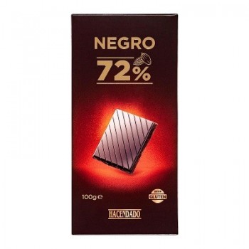 Chocolat noir extrafin Hacendado 72% cacao Comprimé de 100 g