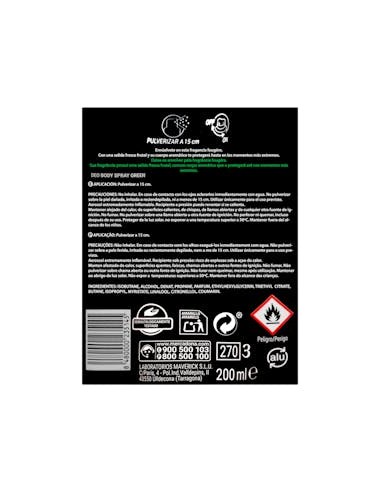 Déodorant body spray Green Deliplus...