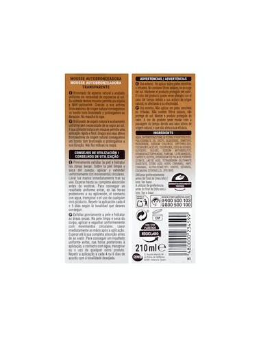 Mousse autobronzante transparente...