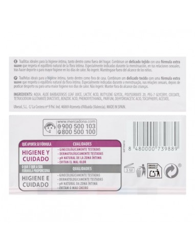 Lingettes intimes soin quotidien...