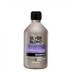Shampooing Silver Deliplus pour cheveux blancs et platine, réduit les tons jaunâtres Flacon de 400 ml