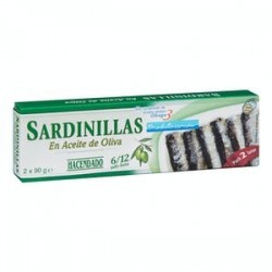 Sardines à l'huile d'olive Hacendado 6-12 unités. 2 boîtes de 65 g