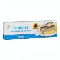 Sardines à l'huile de tournesol Hacendado 2 boîtes de 82 g